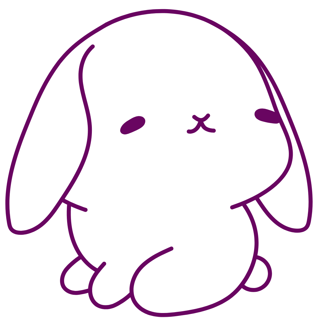 Line art bunny graphic used as journal signature on SEO But Cute
