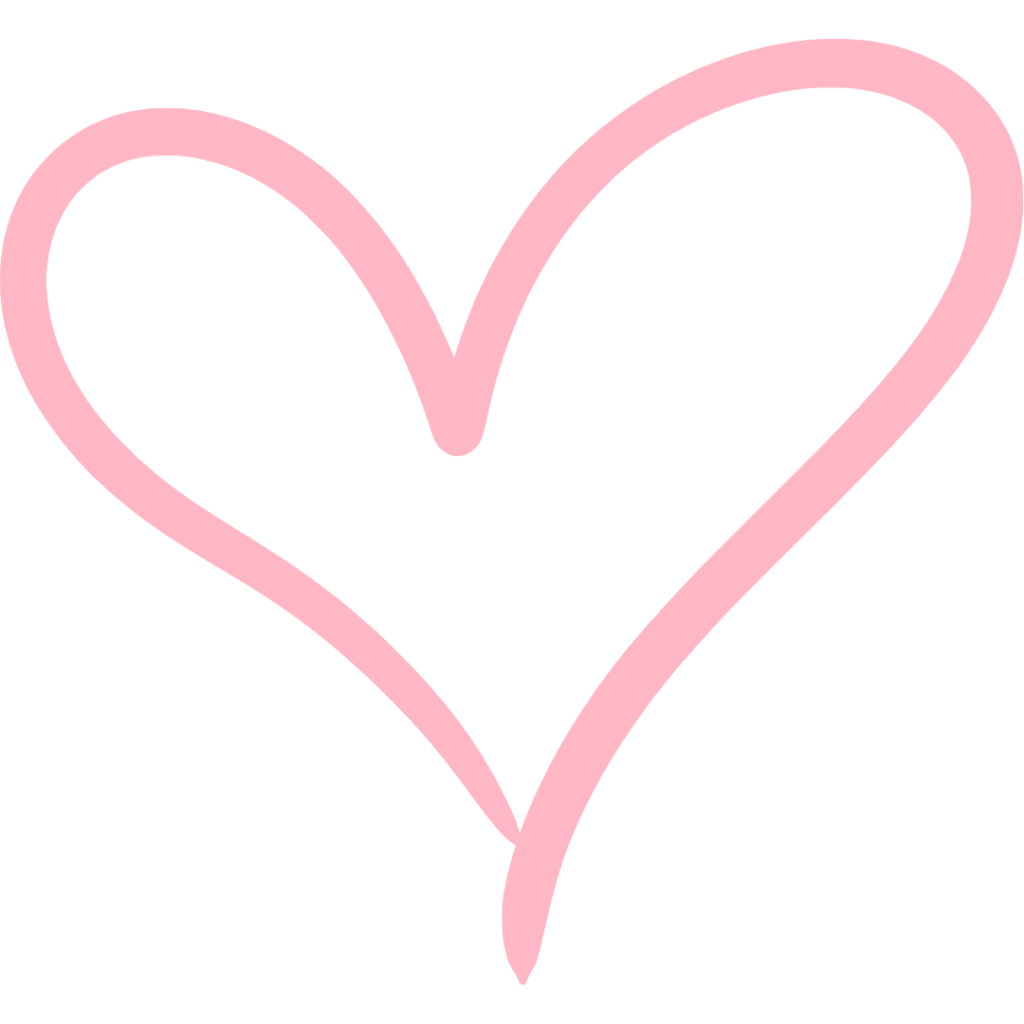 Simple pink heart outline graphic.