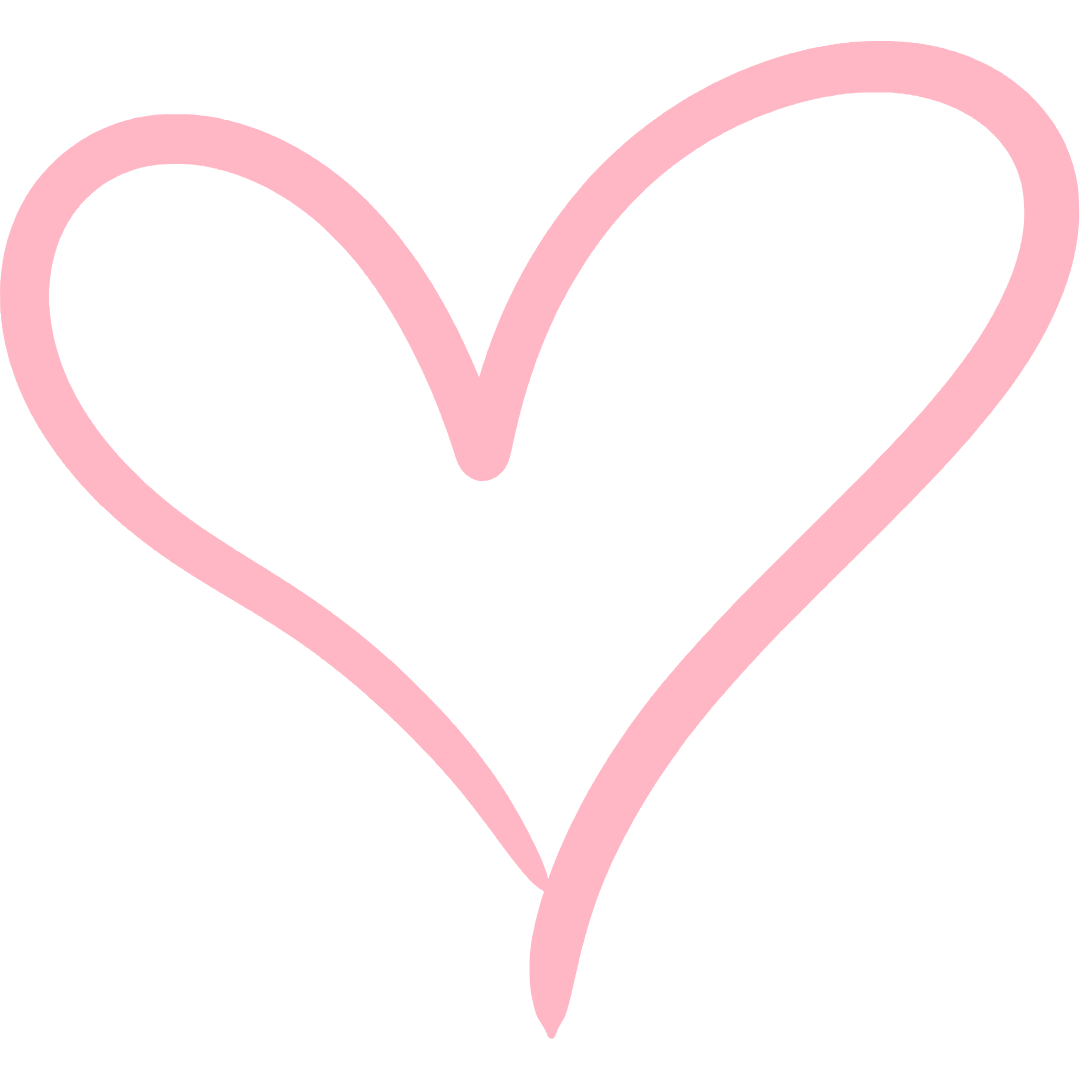 Simple pink heart outline graphic.